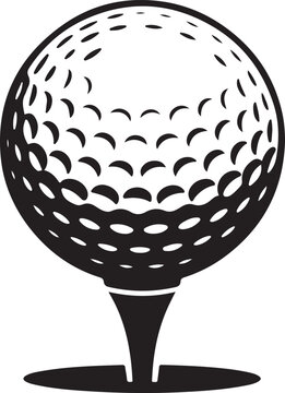 black golf ball on tee clip art preview