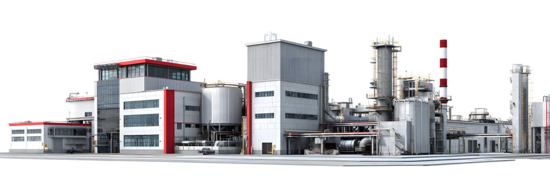 Modern industrial facility showcasing advanced manufacturing processes with equipment and structures
