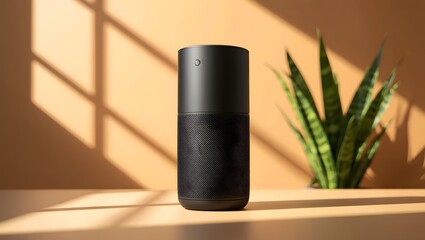 Smart home speaker assistant device with modern design for home automation and voice control