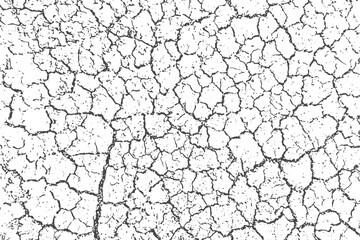 Dry ground vector texture with cracked soil effect and distressed surface. Vector cracked clay background for poster overlays, print designs.