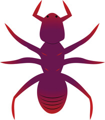 Minimalist Red Ant Vector Icon