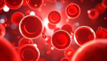 Microscopic View of Red Blood Cells in a Dark Background