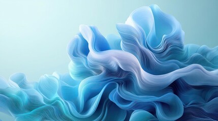 Abstract blue wave form, flowing lines, elegant design.