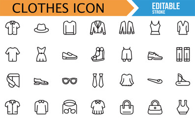 Fashion icon collection for modern apparel and outfit designs in digital or print media.