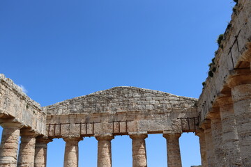 Segesta, Sicily, Italy - April 7 2025: Doric Temple of Segesta