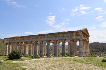 Segesta, Sicily, Italy - April 7 2025: Doric Temple of Segesta