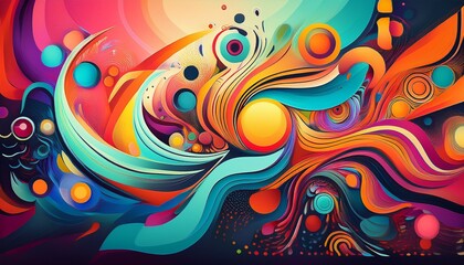 unique abstract design featuring vibrant shapes and patterns