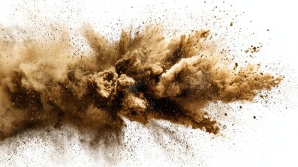Explosive Dust Cloud Burst Creating Dynamic Motion and Particulate Dispersion.