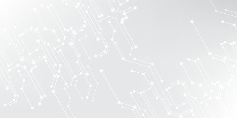 Grey white Abstract technology background, Hi tech digital connect, communication, high technology concept, science, technology background eps 10
