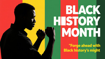 The fist clenched silhouette and tricolor stripes represent the power and progress of black history, and are used for cultural inspiration and equal rights activities.