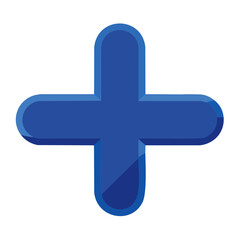 Obraz premium Abstract blue plus sign on black background. Addition, mathematics, health, positive, benefit illustration.