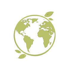 Fototapeta premium Stylized Earth with Leaves Symbolizing Green Planet and Environmental Awareness