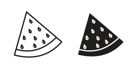 Watermelon slice icon for web designs. editable pictogram.