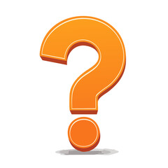 Orange question mark symbol graphic on black background Inquiry confusion and unknown concept