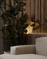 modern living room with flowers