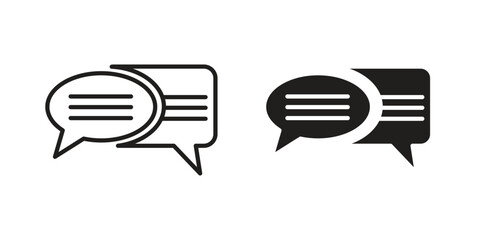 Text chat icon for web designs. editable pictogram.