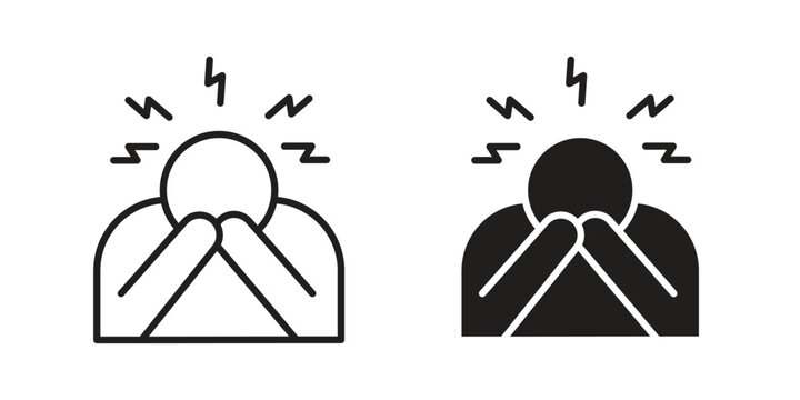 Stress icon for web designs. editable pictogram.