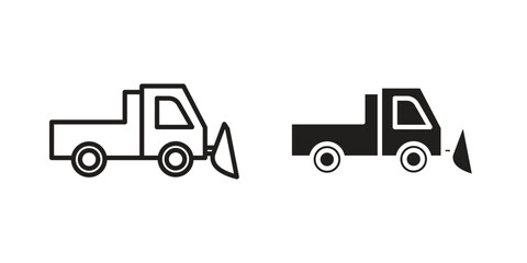 Snowplow icon for web designs. editable pictogram.