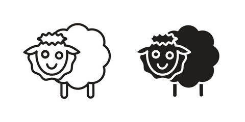 Sheep icon for web designs. editable pictogram.
