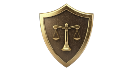 Legal protection symbol with shield and TM,Transparent background, PNG file