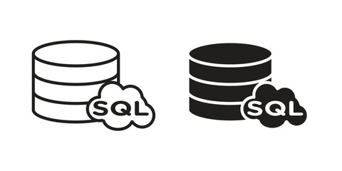 SQL icon for web designs. editable pictogram.