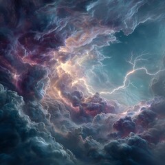 Electric Storm in a Colorful Cosmic Nebula