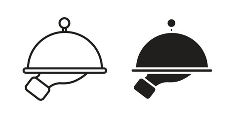 Restaurant Tray icon for web designs. editable pictogram.