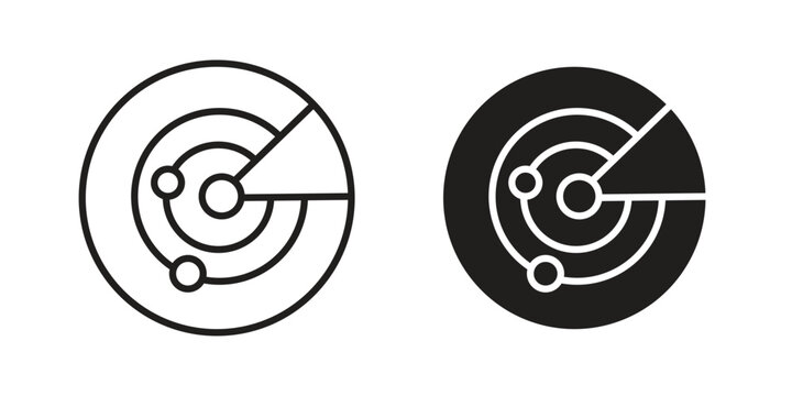Radar detection icon for web designs. editable pictogram.