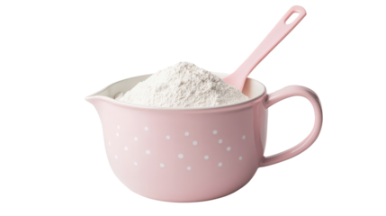 Measuring cup with flourTransparent background, PNG file