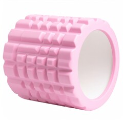 Pink Foam Roller For Muscle Recovery Isolated On White Background