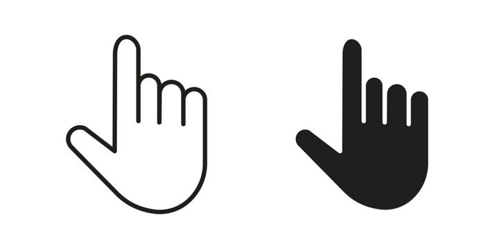 Pointing hand icon for web designs. editable pictogram.