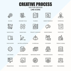 Creative process Vector Design Line Icons