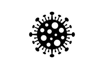 Black and white coronavirus covid virus illustration
