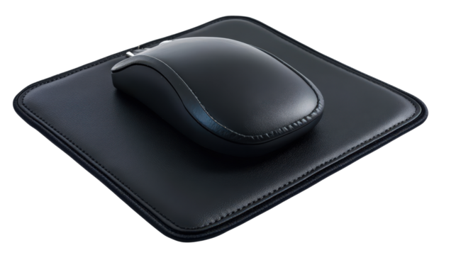 Mouse pad with wrist support, background isolated on a Transparent background, PNG file.