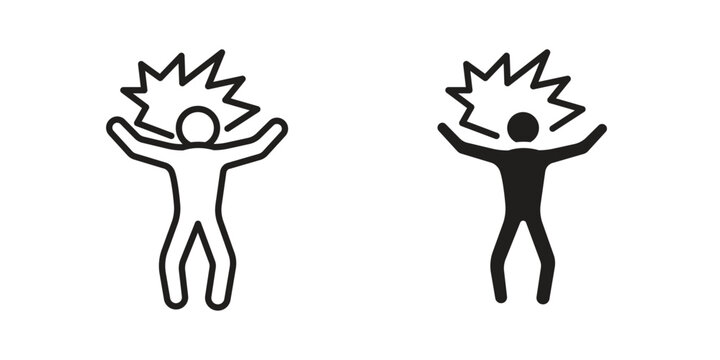 Irritated human icon for web designs. editable pictogram.