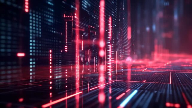 abstract background futuristic neon light glowing in cybernetic verse, pink neon light