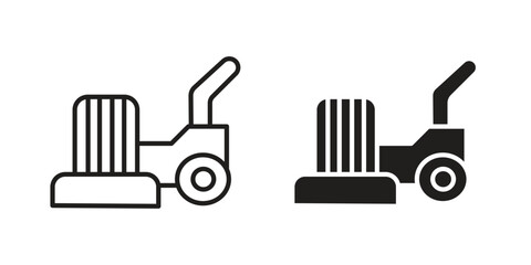 Obraz premium Floor sanding machine icon for web designs. editable pictogram.