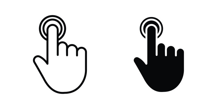 Finger control icon for web designs. editable pictogram.