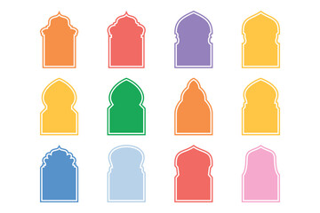 Badges Arch Design Glyph with outline- SET 12