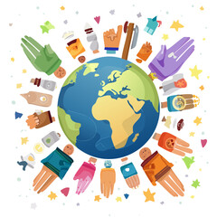 Global Support and Collaboration: A Hands-Around-the-World Concept
