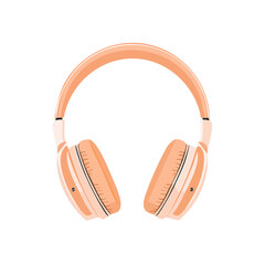 Wireless headphones illustration for music lovers stylish audio device on black