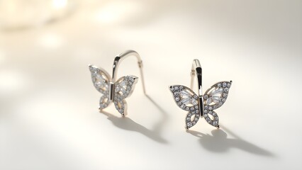 silver butterfly earing