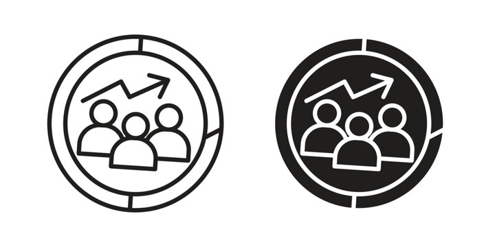 Demographics icon for web designs. editable pictogram.