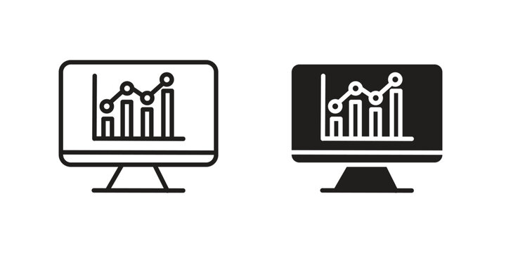 Data Analysing icon for web designs. editable pictogram.