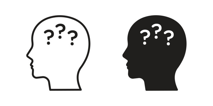 Curious human icon for web designs. editable pictogram.