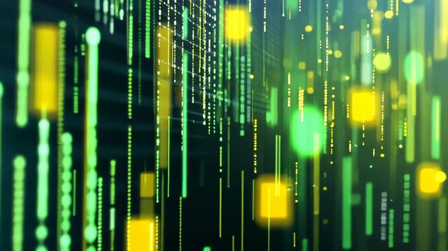 abstract background futuristic neon light glowing in cybernetic verse, green yellow