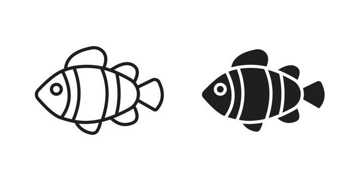 Clown fish icon for web designs. editable pictogram.