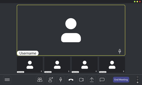 Video conference user interface, video conference calls window overlay.