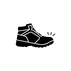 mandatory safety signs icon_wear safety shoes black and white color symbol only