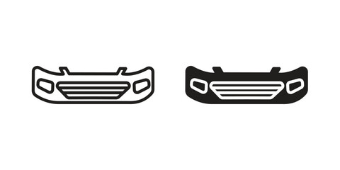Car bumper icon for web designs. editable pictogram.
